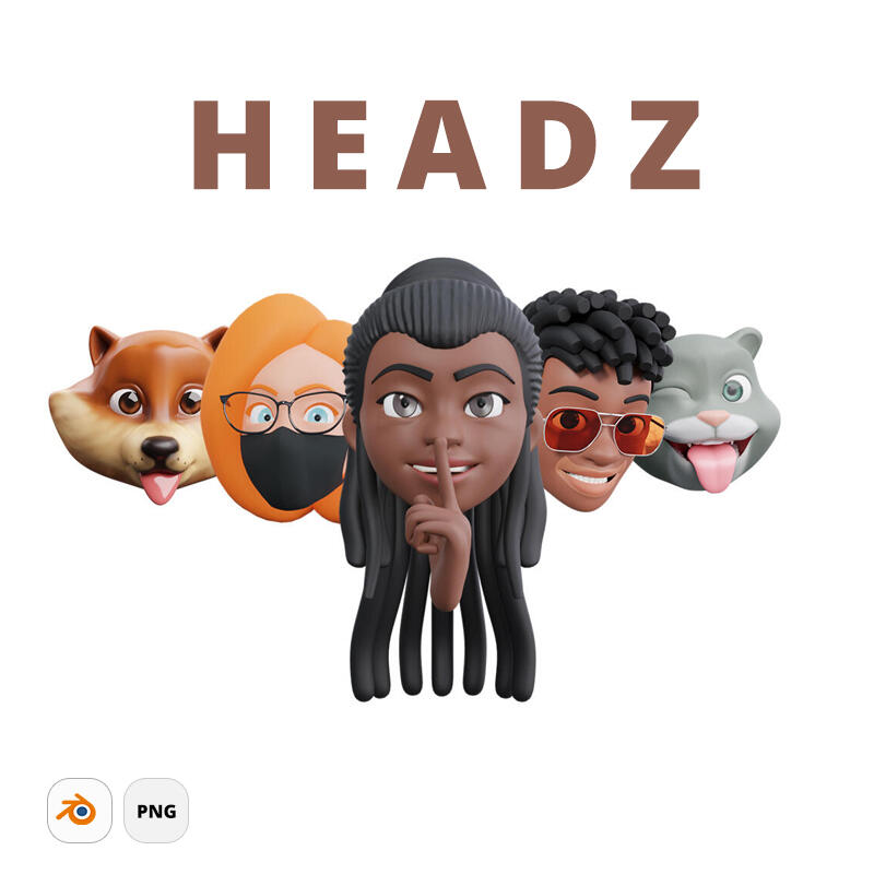 HEADZ - Alternative to Apple memoji - 3D illustrations of heads