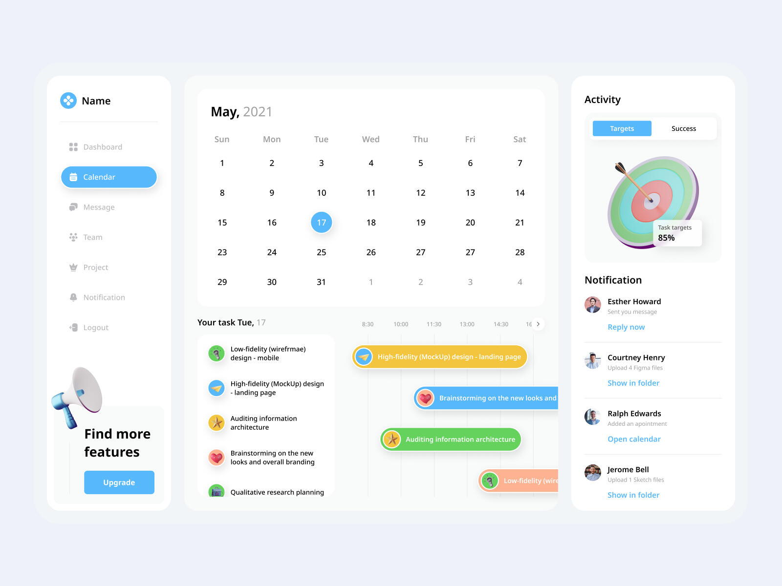 Dashboard using our 3D icons from ICONZ pack