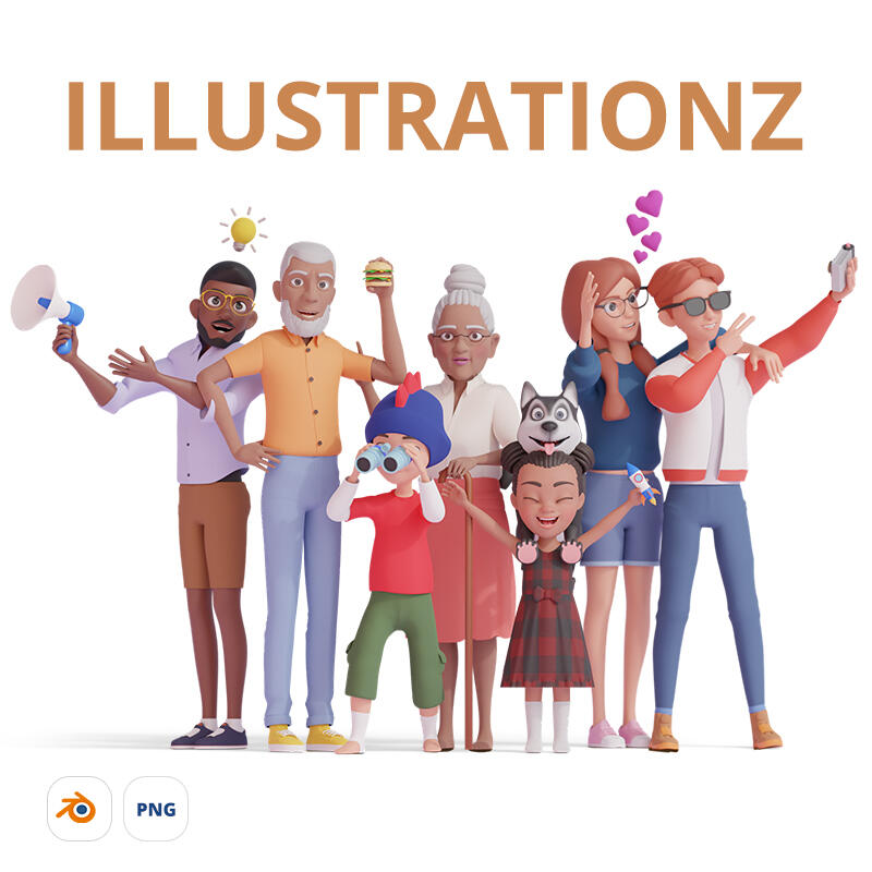 ILLUSTRATIONZ - massive 3D library of 3D characters