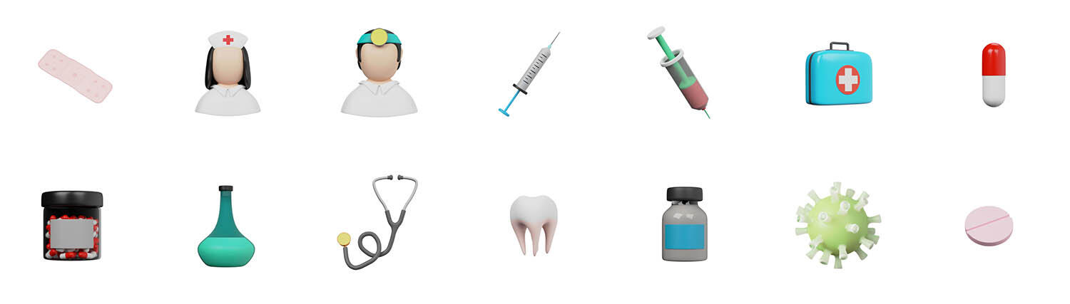 Medical 3D icons Medic 3D icons