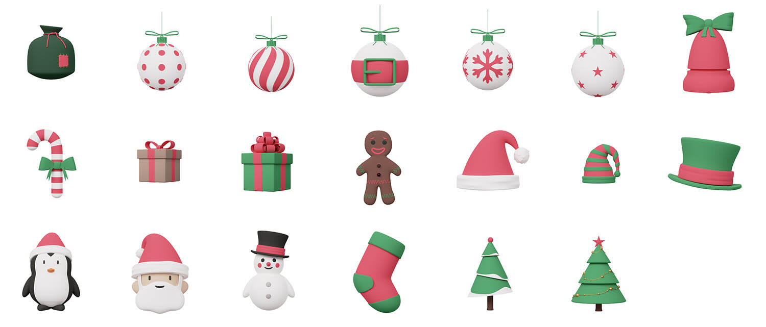 Christmas 3D icons Christmas 3D icons