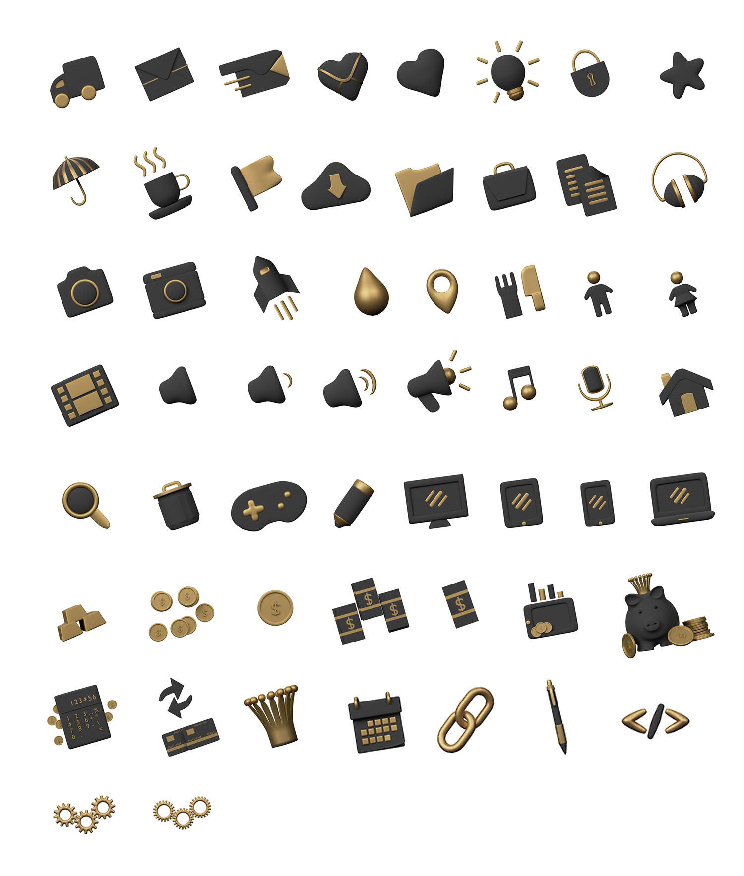 Basic 3D icons Basic 3D icons