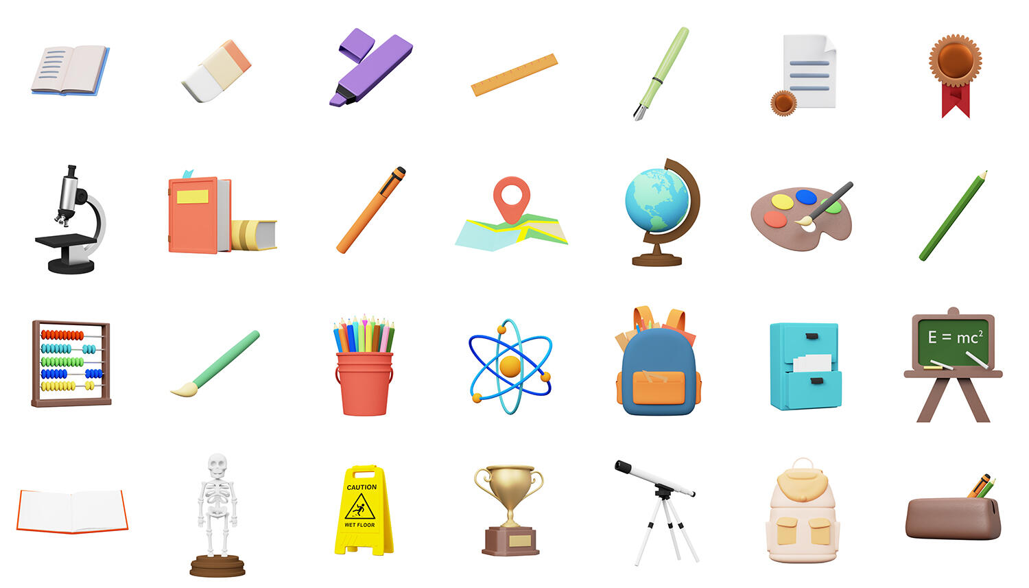 School 3D icons Various 3D icons - including designer, financial, business icons