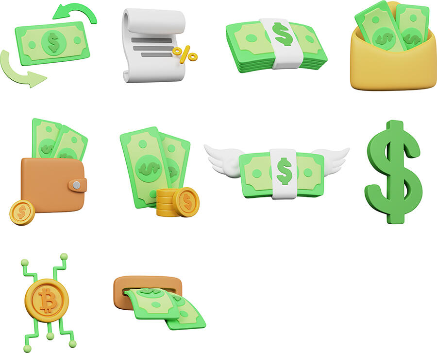 Money 3D icons
