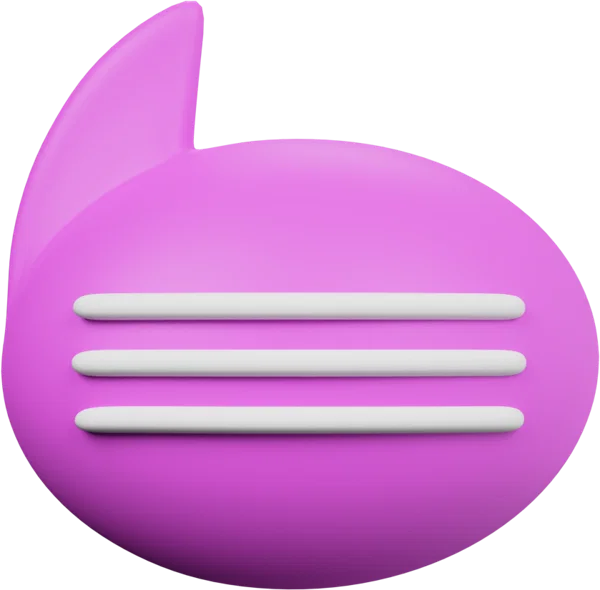 Speech Bubble 46 3D icon, view 1