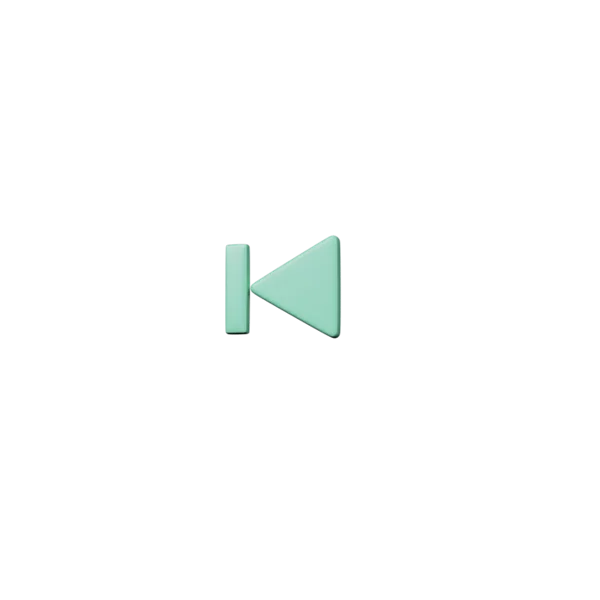 Media Buttons - Previous 3D icon, view 1