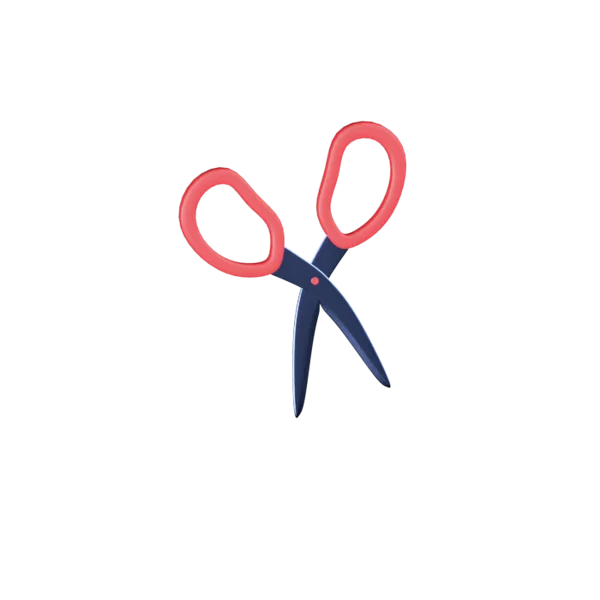 Scissors 3D icon, view 4