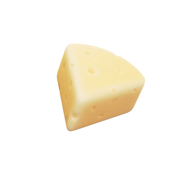 Cheese 3D icon, view 3