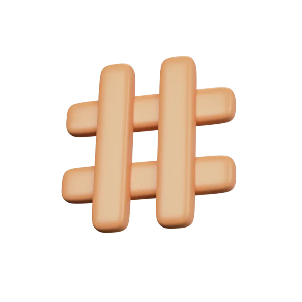 Hash 3D icon, view 1