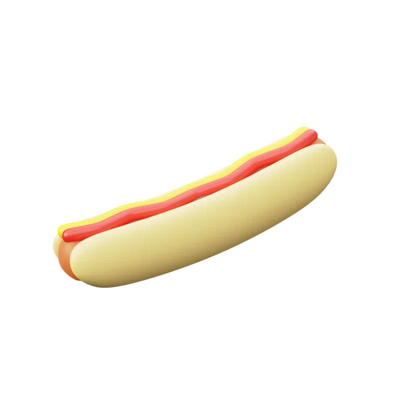 Hot Dog 3D icon, view 2