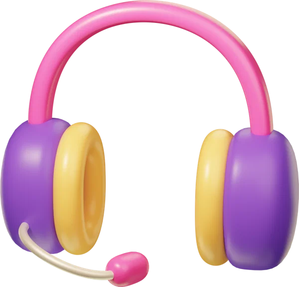 Headphones 3D icon, view 1