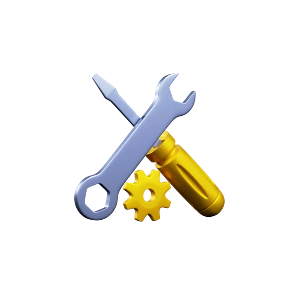 Settings 3D icon, view 1