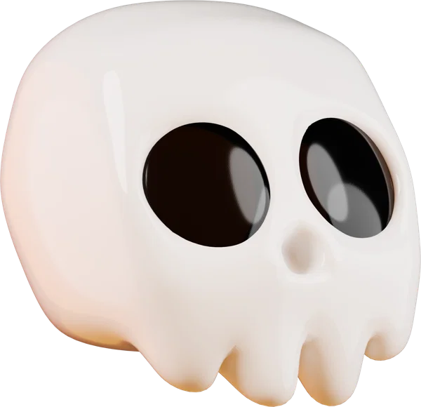 Skull 3D icon, view 1