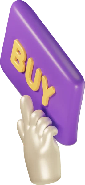 Buy button 3D icon, view 5