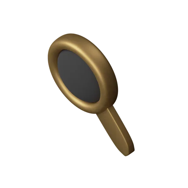 Magnifying glass 3D icon, view 5