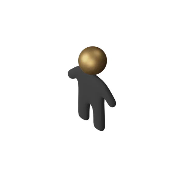 Figure man 3D icon, view 5