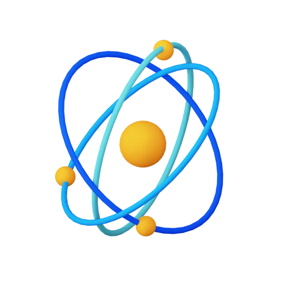 Atom 3D icon, view 5