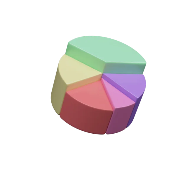 Pie Chart 3D icon, view 3