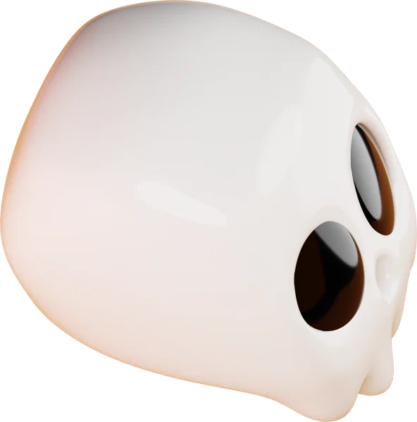 Skull 3D icon, view 4