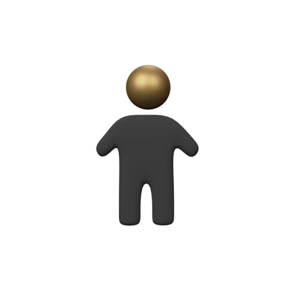 Figure man 3D icon, view 1