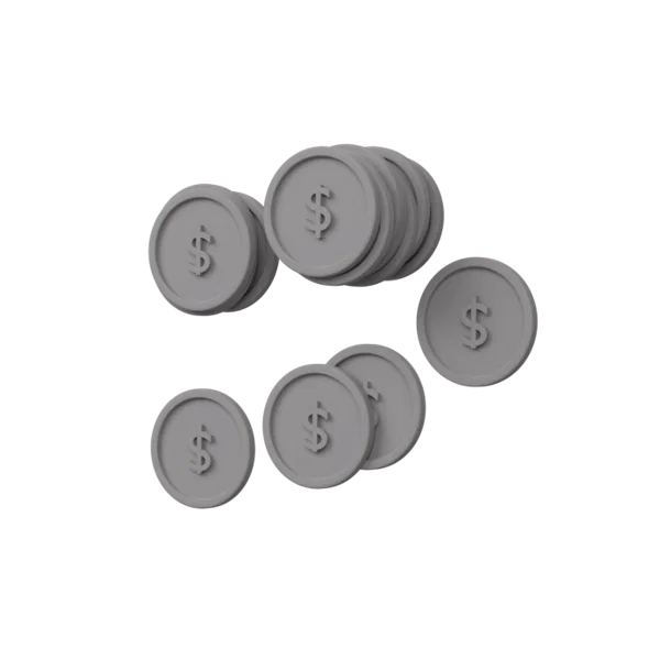 Coins 3D icon, view 2