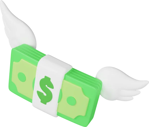 Flying Money 3D icon, view 5