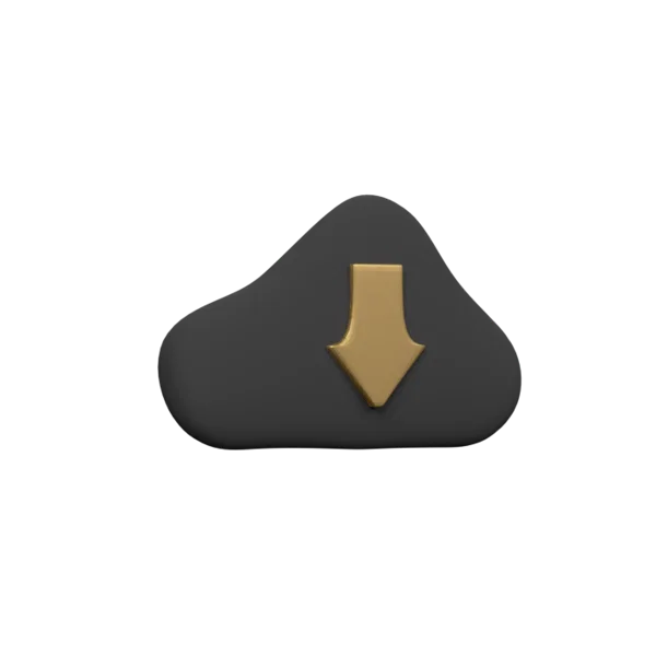 Cloud 3D icon, view 3