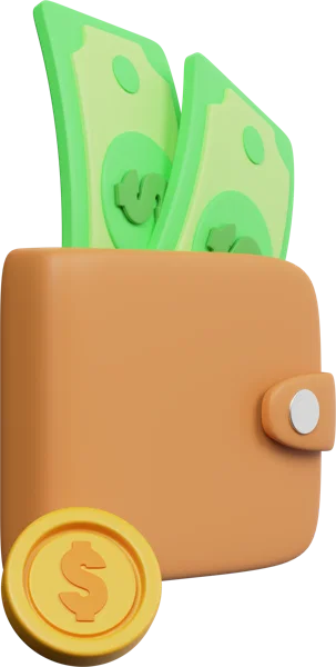 Money and Coins 2 3D icon, view 3