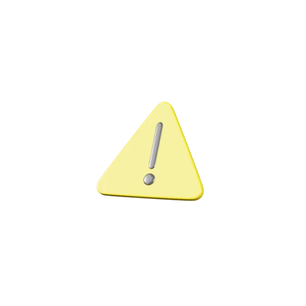 Caution 3D icon, view 2