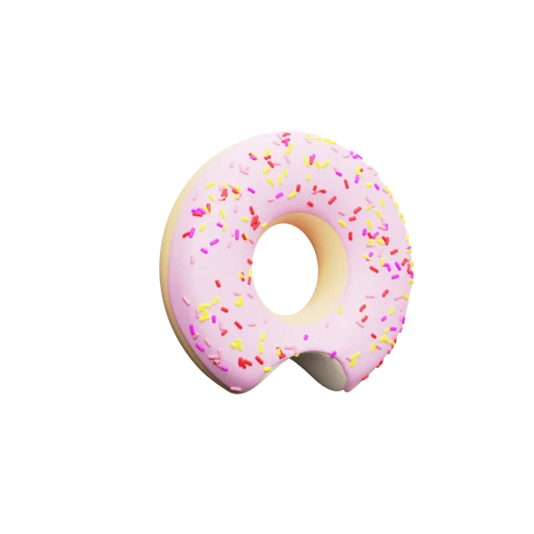 Donut 3D icon, view 3