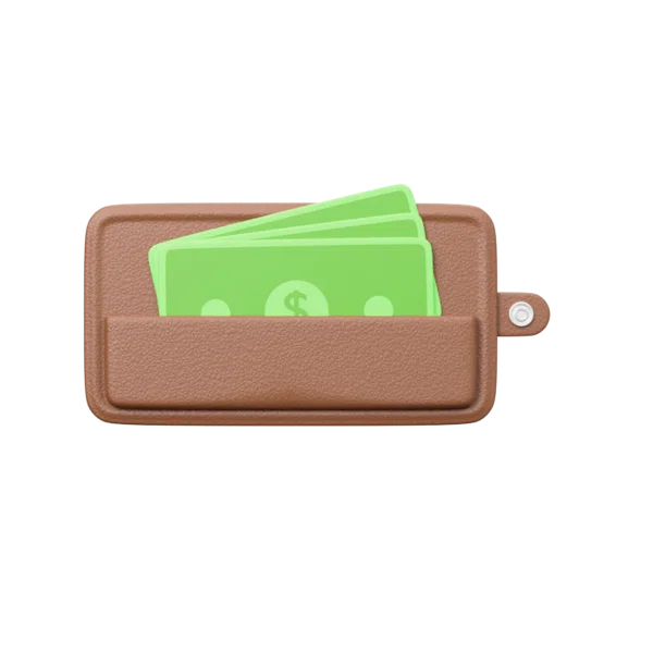 Wallet - Unfolded 3D icon, view 1