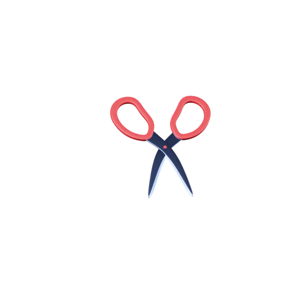 Scissors 3D icon, view 3