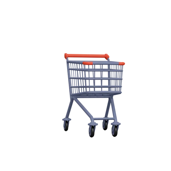 Shopping cart 3D icon, view 5