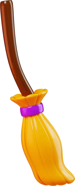 Broom 3D icon, view 3