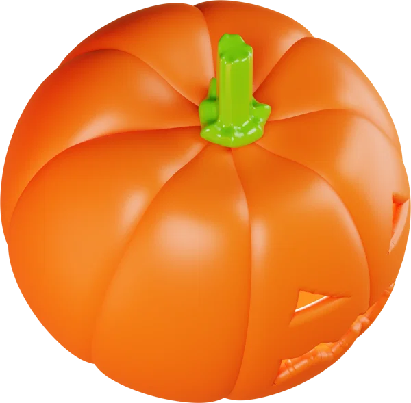 Pumpkin 3D icon, view 4