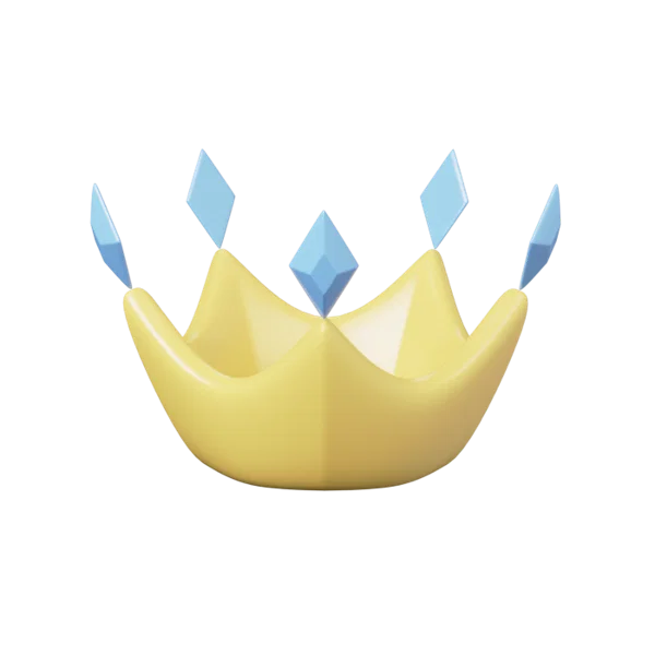 Crown 3D icon, view 1