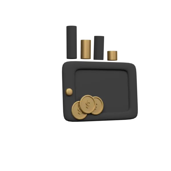 Mobil Coins 3D icon, view 3