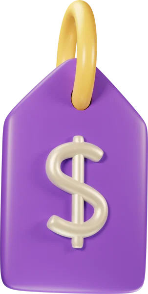 Price tags 3D icon, view 3