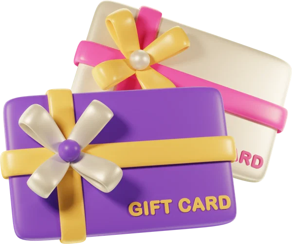 Giftcard 3D icon, view 3