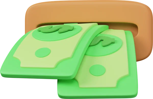ATM and Money 3D icon, view 2