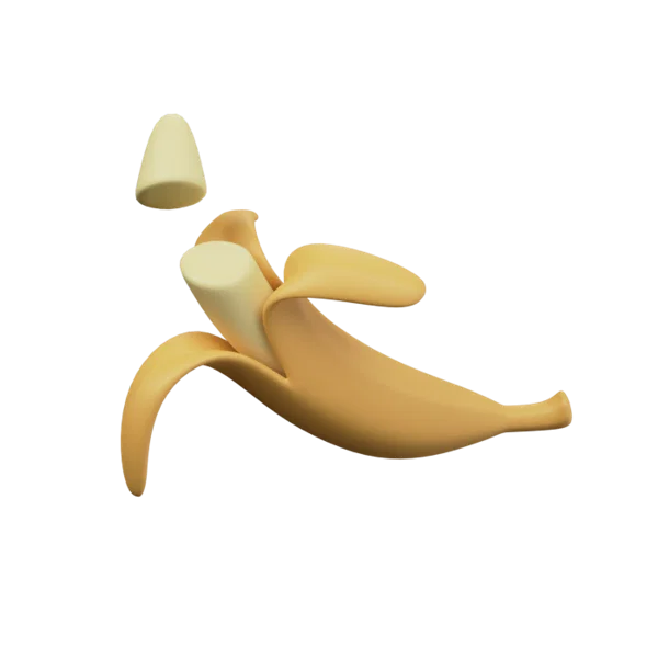 Banana 3D icon, view 1