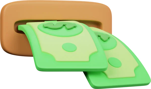 ATM and Money 3D icon, view 1