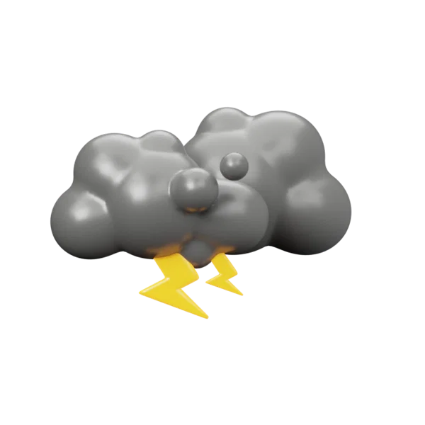 Lightening under Stormyclouds 3D icon, view 1