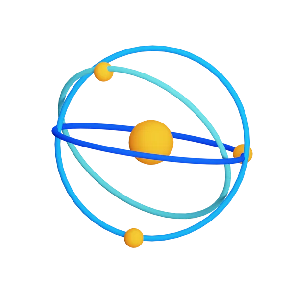 Atom 3D icon, view 4