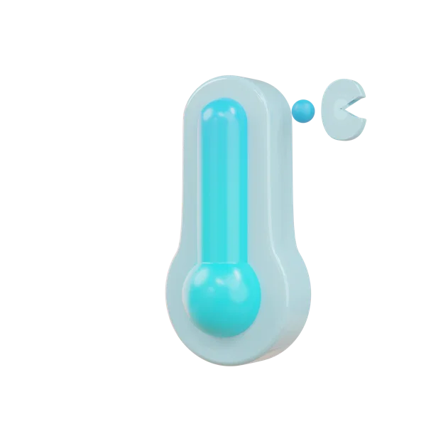 Temperature 3D icon, view 2