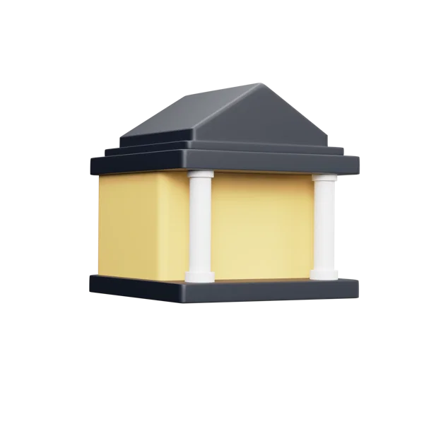 Bank 3D icon, view 3