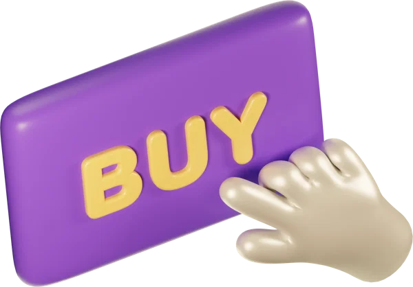 Buy button 3D icon, view 4