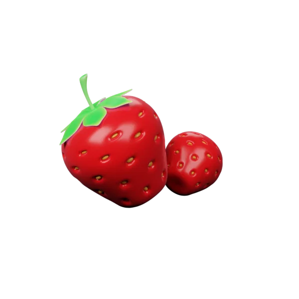 Strawberry 3D icon, view 1