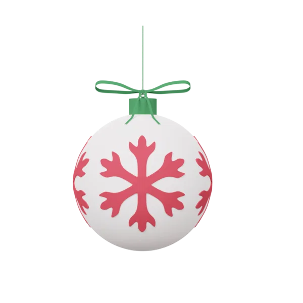 Ball (snowflake) 3D icon, view 1