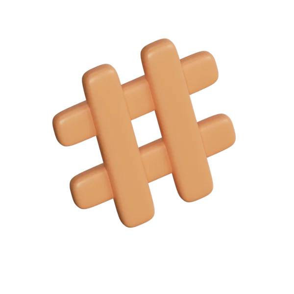 Hash 3D icon, view 4